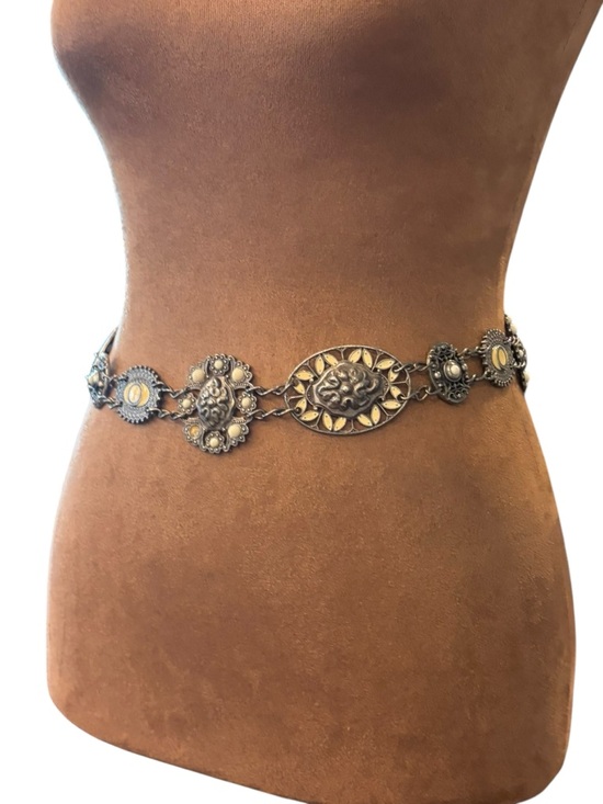Chico's Accessories - Chico's Gold Silver Tone Metal Waist Belt Western Boho Adj 22-42” Concho Rodeo